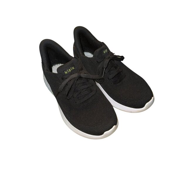 Kizik Womens Hands-Free Slip Sneakers Sz 8W Black Knit Upper White NO INSOLES - Picture 1 of 8